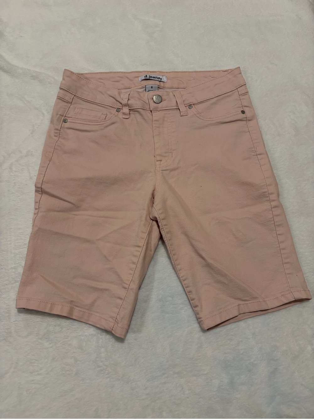 D Jeans Dusty Pink Stretch Denim Bermuda Shorts - Size 6